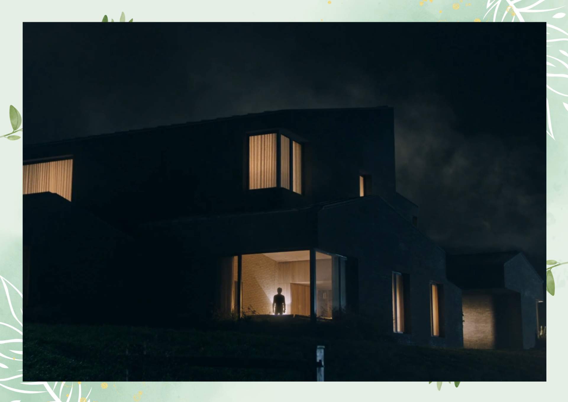 Green White Minimalist Aesthetic Blank Document Border 11