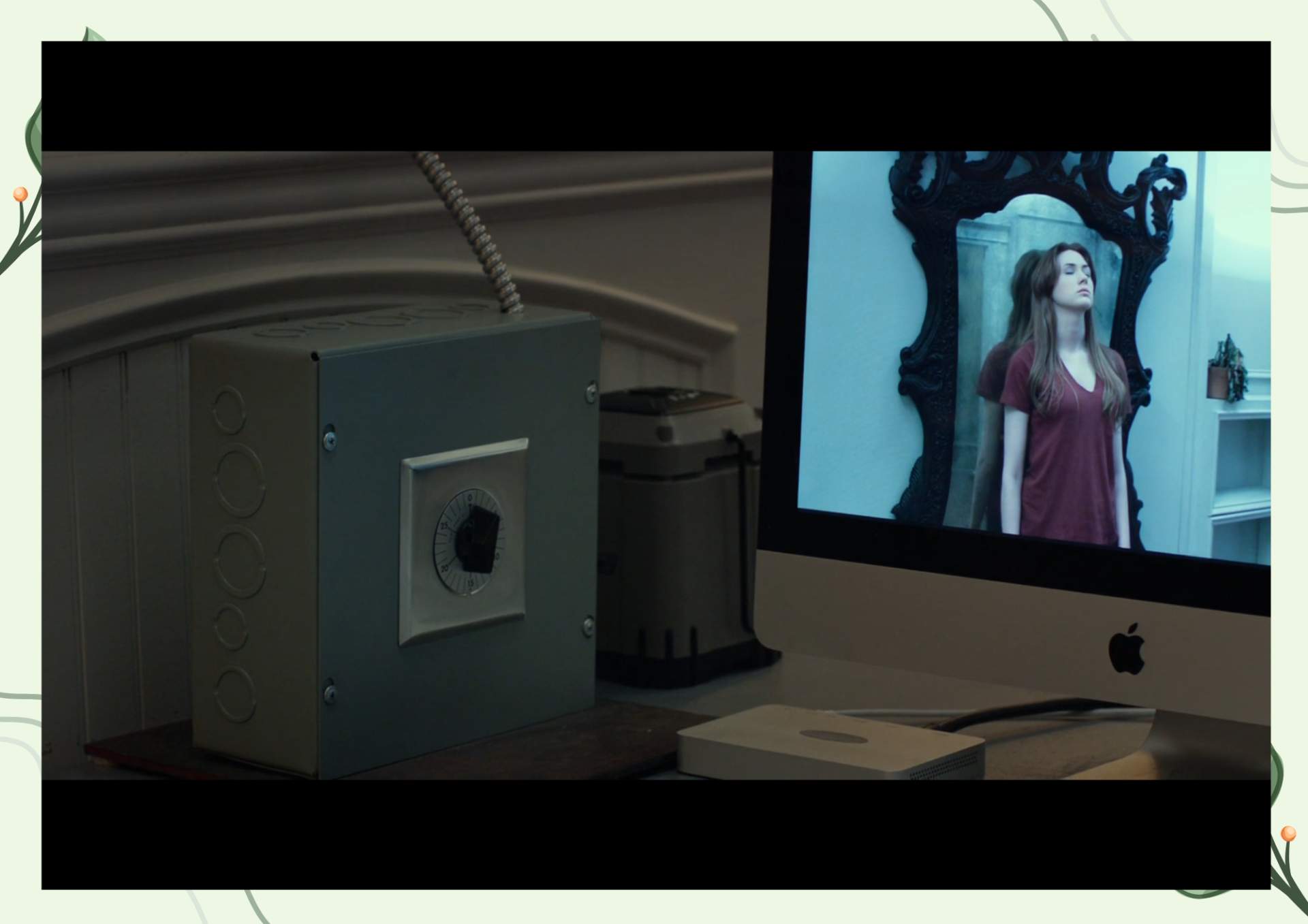 White Green Aesthetic Minimalist Blank Document Border 6 11