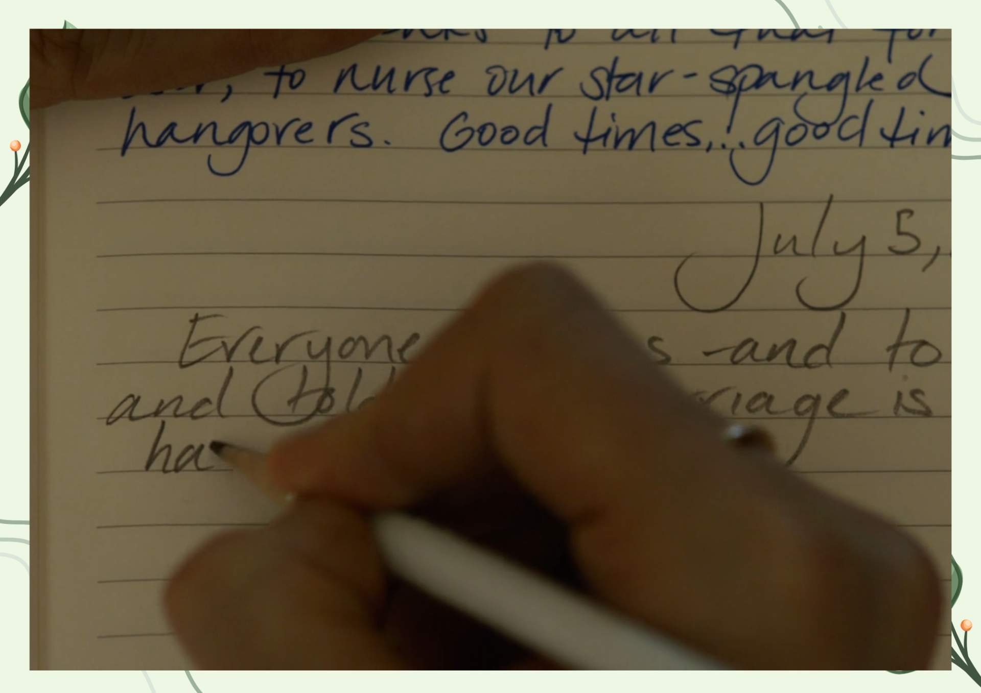 White Green Aesthetic Minimalist Blank Document Border 6 12