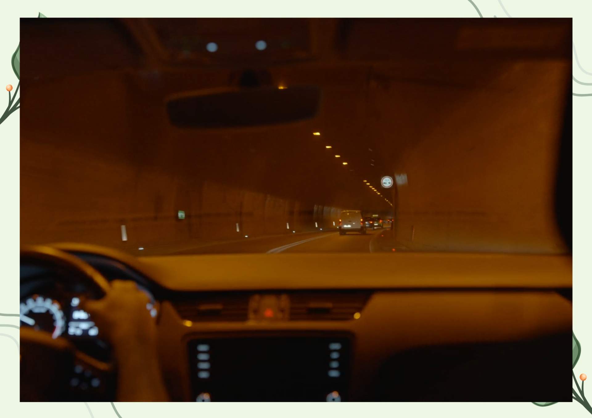 White Green Aesthetic Minimalist Blank Document Border