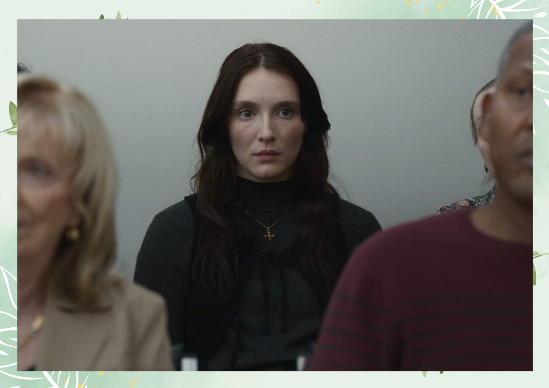 Green White Minimalist Aesthetic Blank Document Border