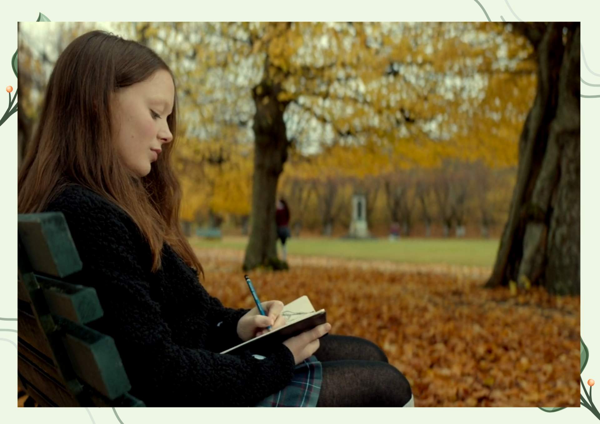 White Green Aesthetic Minimalist Blank Document Border 11