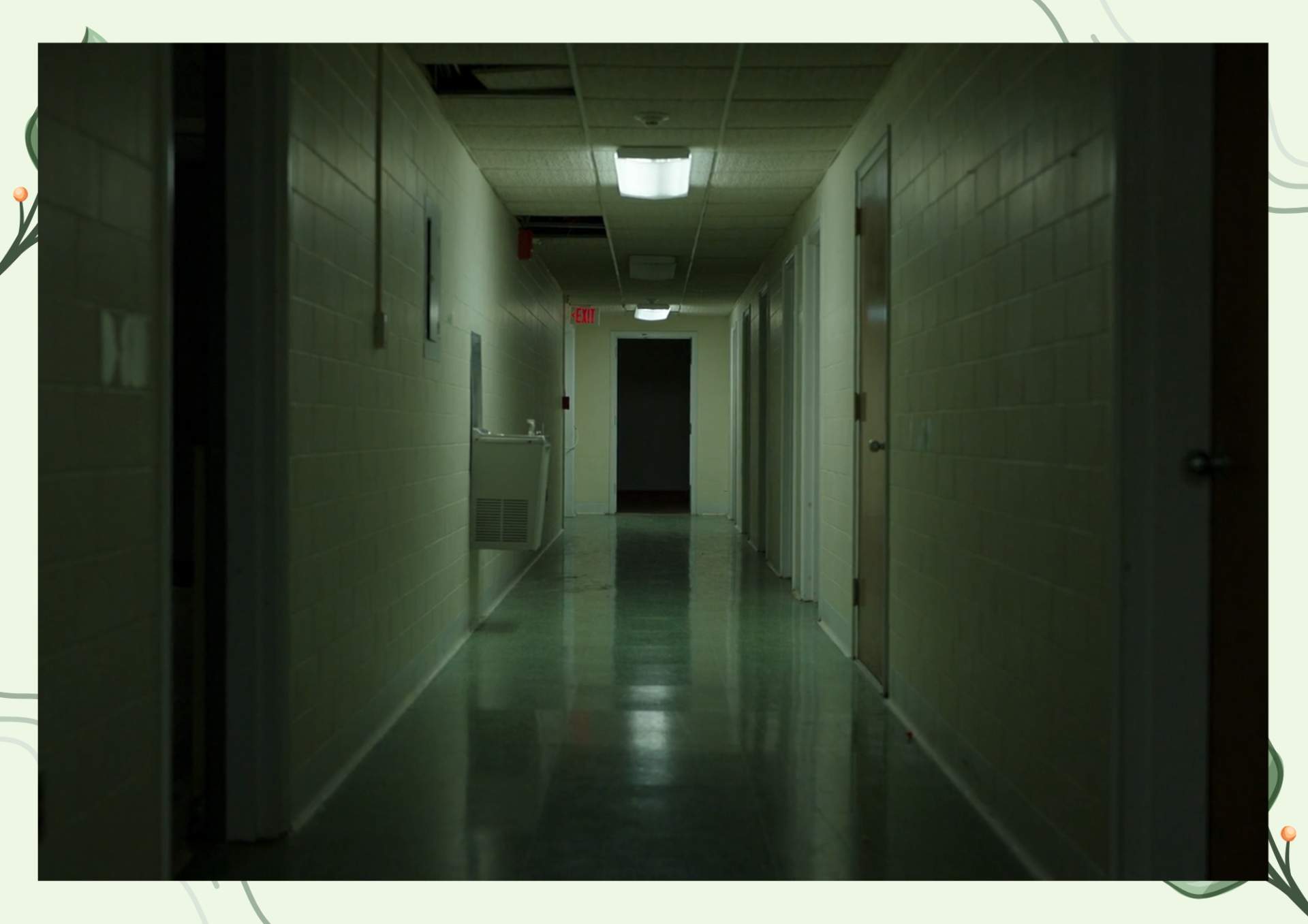 White Green Aesthetic Minimalist Blank Document Border 4 5